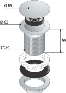 Bonde avec clapet ﬁxe à écoulement libre