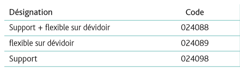 Flexible de vidange souple Ø40 RACORAPID sur dévidoir tableau