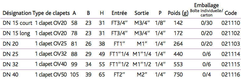 Modèles droits Avec bouchons laiton G 1_4