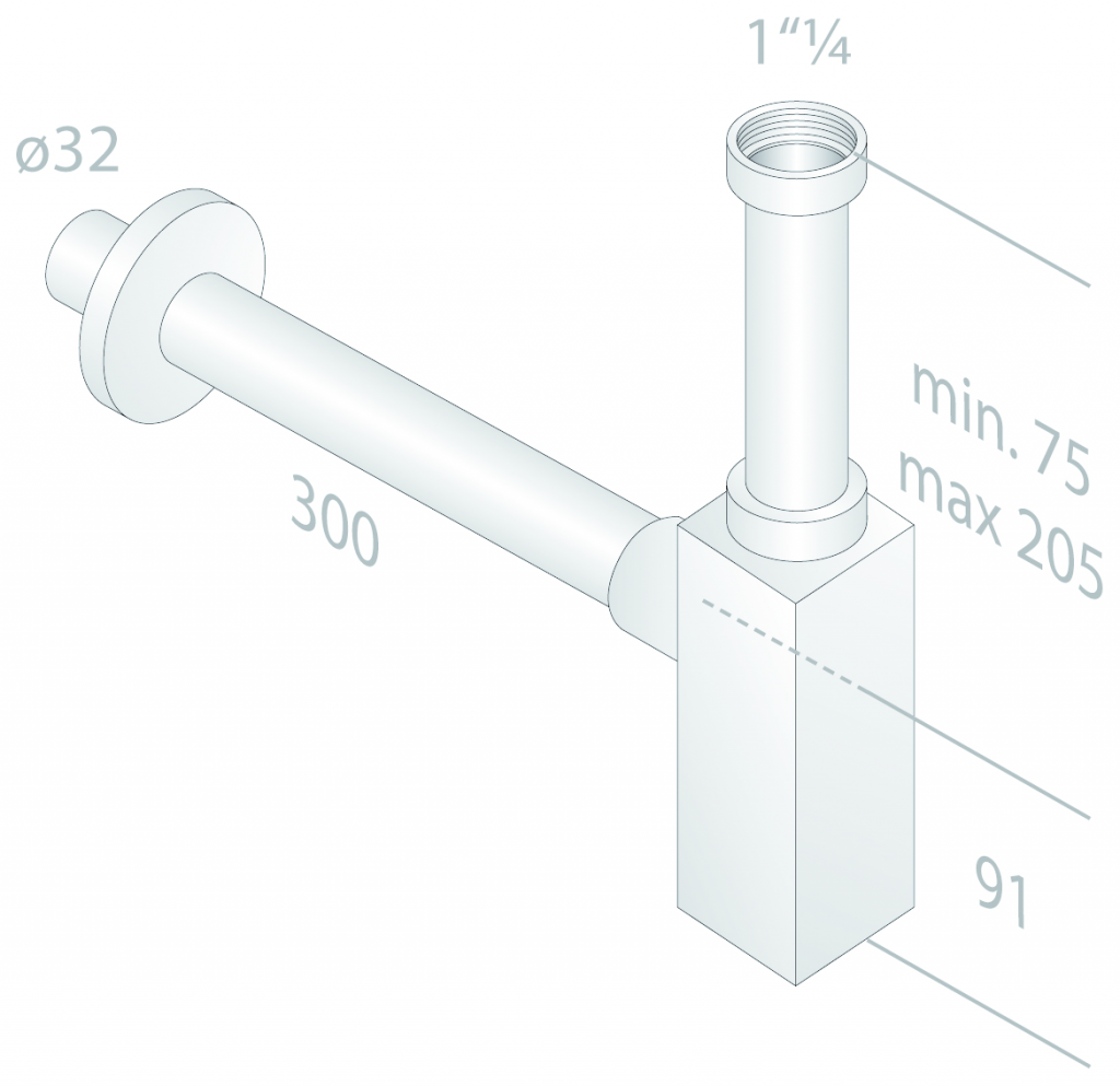 Siphon complet en laiton chromé pour lavabo de marque GRANDSIR - ATD Home