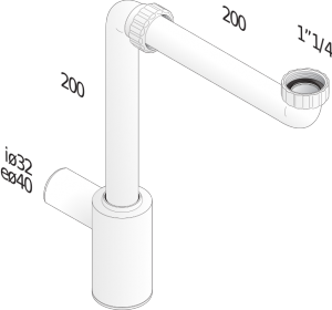 Siphon gain de place « CRONO » 1’’14