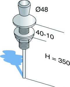 Tirette verticale chromée pour lavabo et bidet