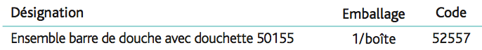 Ensemble barre de douche avec douchette 50155