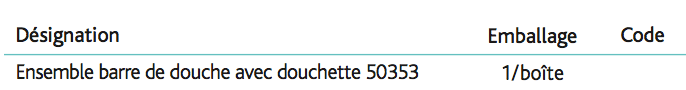 Ensemble barre de douche avec douchette 50353