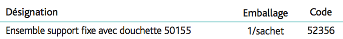 Ensemble support xe avec douchette 50155