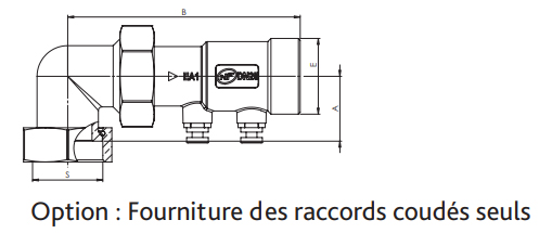 Schéma de notre option de raccord de compteurs coudés